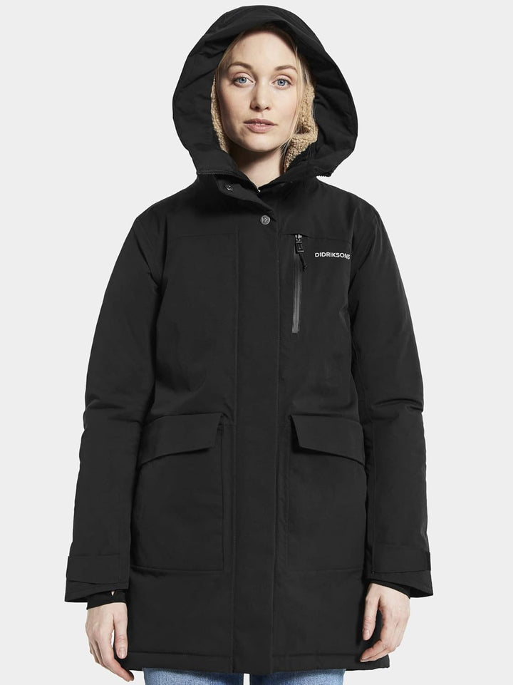 Didriksons Damen Winterjacke CIANA PARKA 2 36 Schwarz, 36 Schwarz