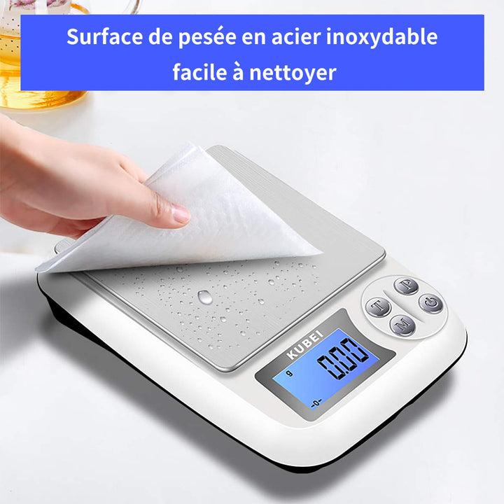 Digitale Küchenwaage, wiederaufladbar über USB, 1 kg/0,01 g, Lebensmittelwaage, Präzisionswaage, Tas