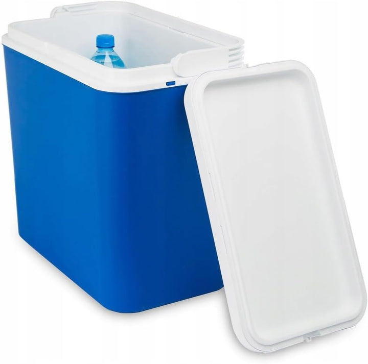 POTZ Kühlbox, blau, tragbar, mit abnehmbarem Deckel und Griff, leicht und langlebig, mit 6 Kühlkartu