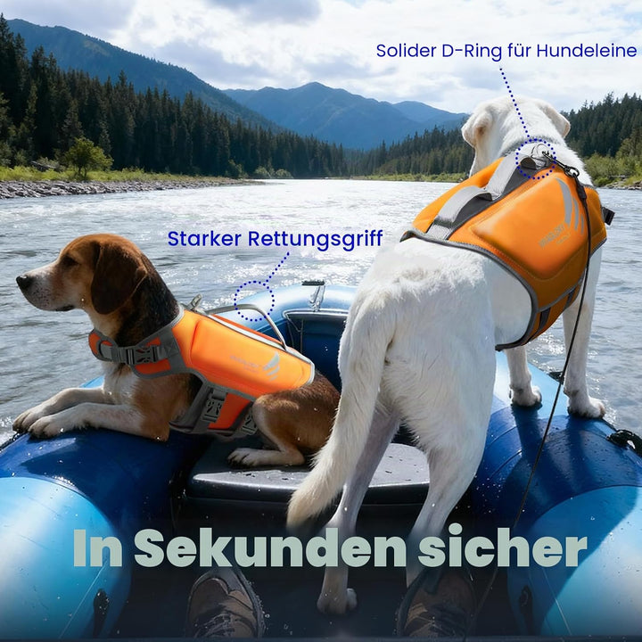 VIVAGLORY High Buoyancy Schwimmweste Hund, Rettungsweste, Hundeschwimmweste für Bootfahren, Schwimmh