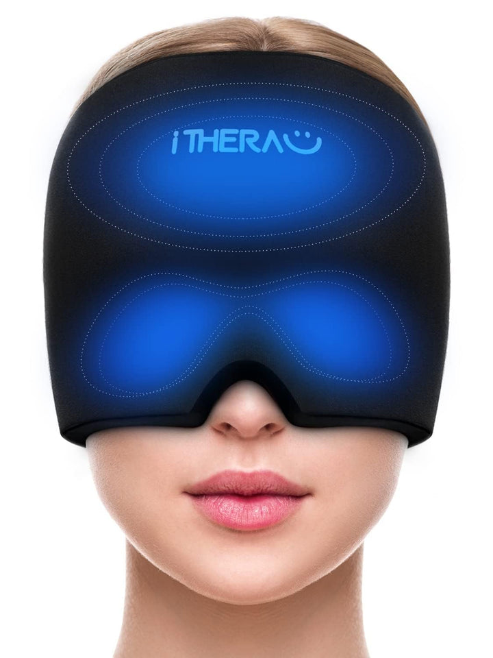 I-THERA-U Migräne Maske 2pcs - Wiederverwendbar 2 in 1 Schlafmaske Headache Hat, Kopfschmerzen Kühlp