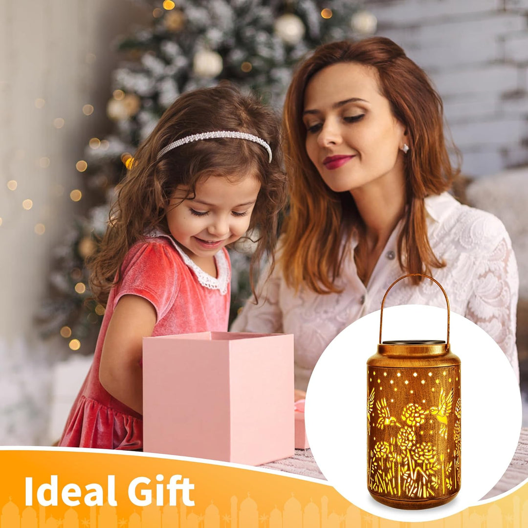 Geschenke für Frauen Mama Oma, Kolibri Solarlaterne für Aussen Wasserdichte Gartendeko – Hängend Lat