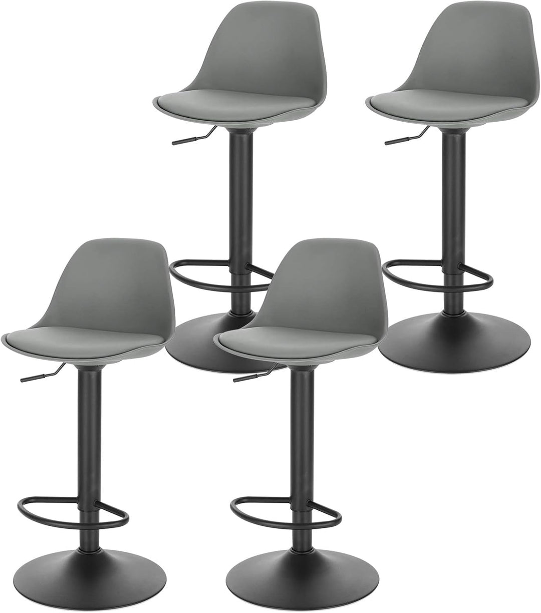 Lestarain 4 Stücke Barhocker,360°Drehbar Hocker Barstuhl mit Rückenlehne höhenverstellbar Tresenhock