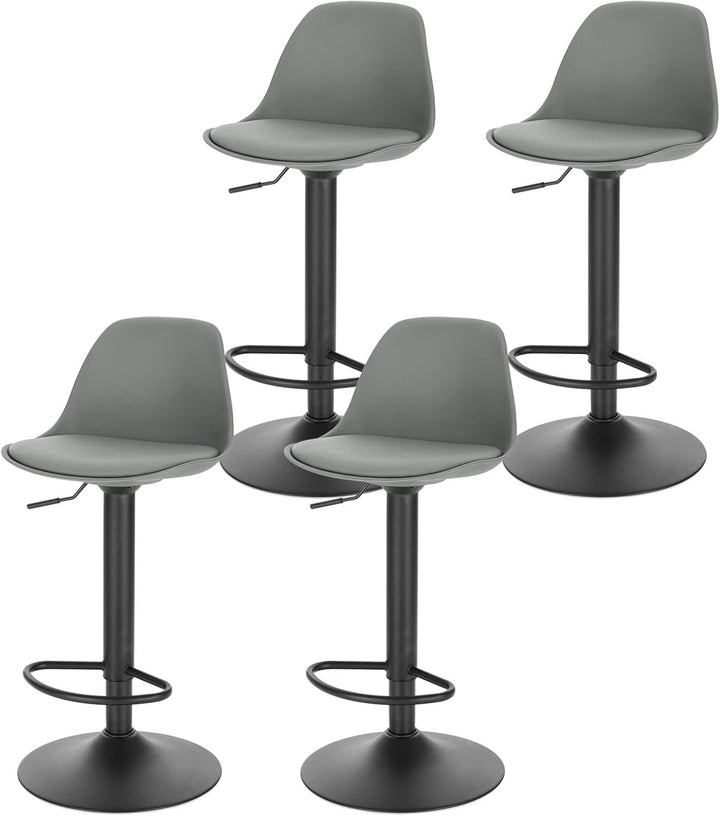 Lestarain 4 Stücke Barhocker,360°Drehbar Hocker Barstuhl mit Rückenlehne höhenverstellbar Tresenhock