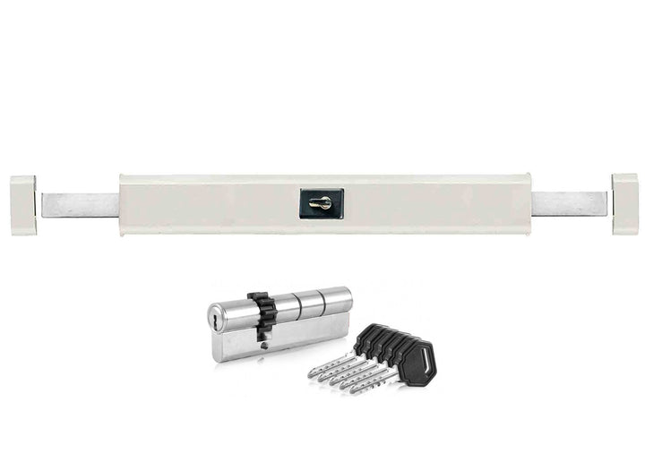 Ckey Panzerriegel Querriegel Panzerriegelschloss Türsicherheit Schliesszylinder (Weiss, 900 mm) Weis