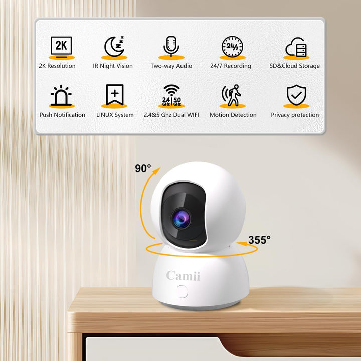 2Pack 3MP Haustier Kamera Hund Kamera mit Telefon App 5G/2.4GHz WiFi Kameras Indoor Security Camera