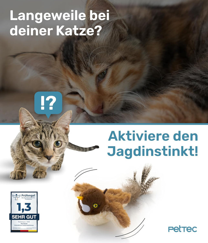 PetTec® Interaktives Katzenspielzeug Elektrisch [DAS ORIGINAL] Selbstbeschäftigung - Katzenspielzeug