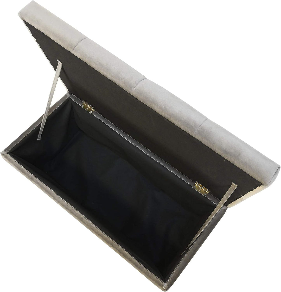 Sitzbank Sitzhocker Sitztruhe mit Stauraum Aufbewahrungsbox (Beige), Beige
