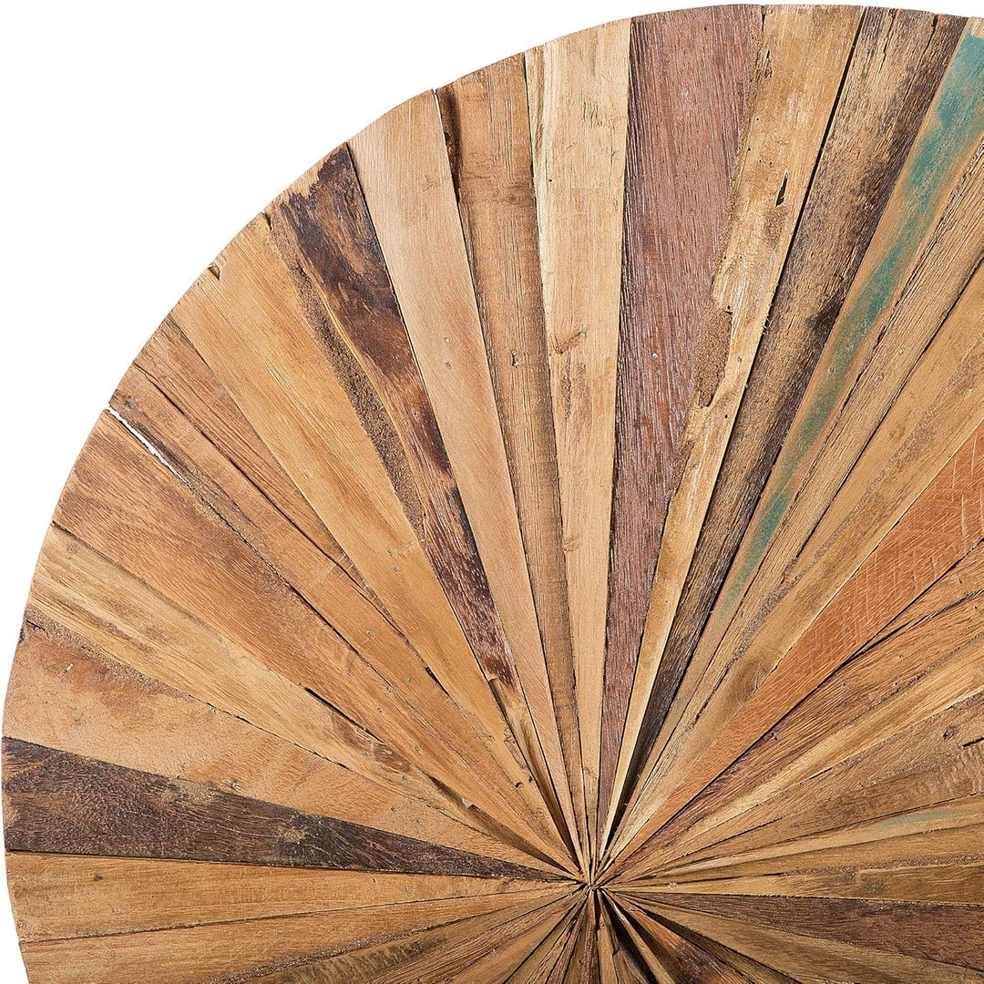 Wanddekoration Teakholz hellbraun / dunkelbraun rund ø 60 cm Modern Morelia
