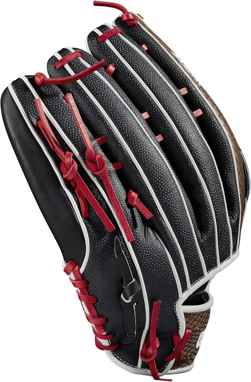 Wilson A2K Baseballhandschuh-Serie Linke Hand Wurf Outfield SuperSkin Handschuh, 32,4 cm, Schwarz/Br