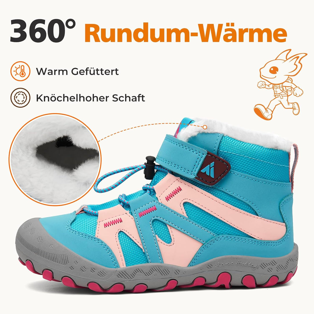 Mishansha Winterschuhe Jungen Winterstiefel Mädchen Boots Kinder Warme Gefüttert Schneestiefel Outdo