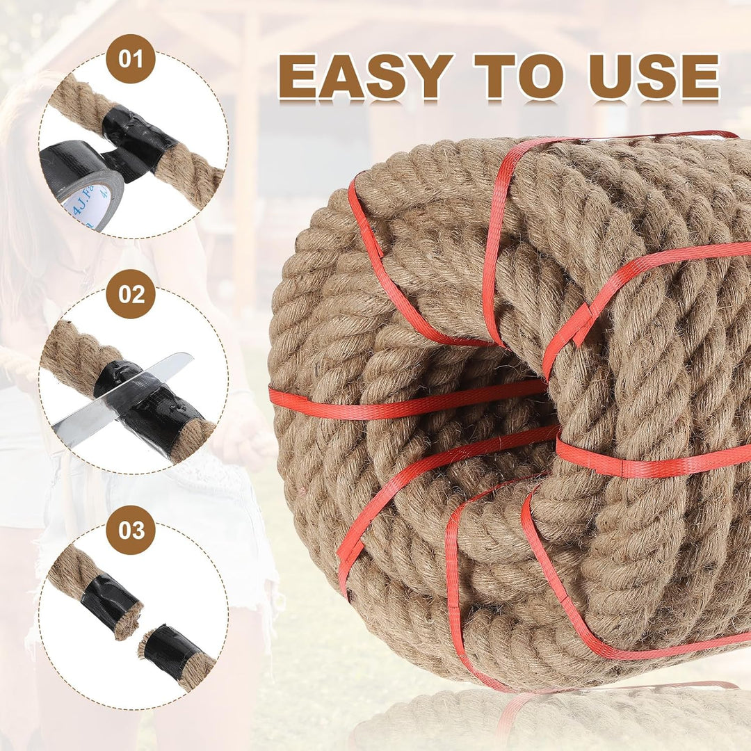 QUARKZMAN Kordel Jutekordel Jute Seil 9m x 1,6cml Schwere Natürliche Hanfseil Dicke Geflochtene Jute