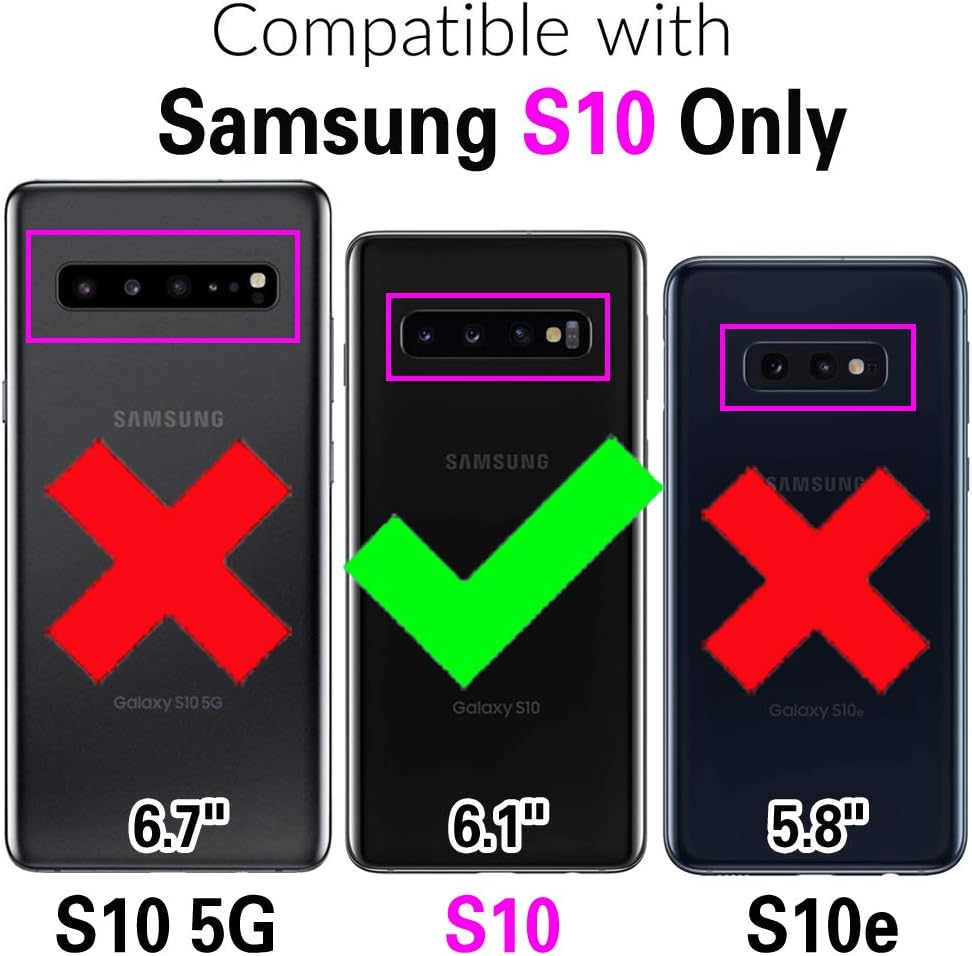 Asuwish Handyhülle für Samsung Galaxy S10 Hülle mit Band Kartenfach Klappbar Geldbörse Ständer Handy