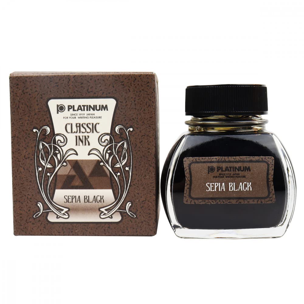PLATINUM Classic Ink 60 ml Sepia Black, INKK-2000 66 Sepia Schwarz, Sepia Schwarz