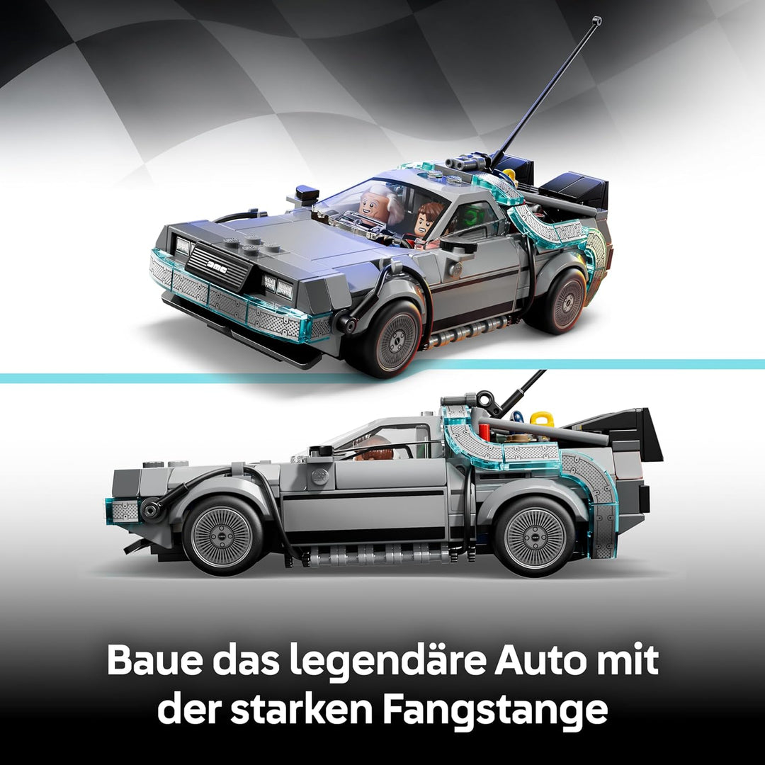 LEGO Speed Champions Zeitmaschine aus Zurück in die Zukunft - Kinder Spielzeug mit Automodell und 2
