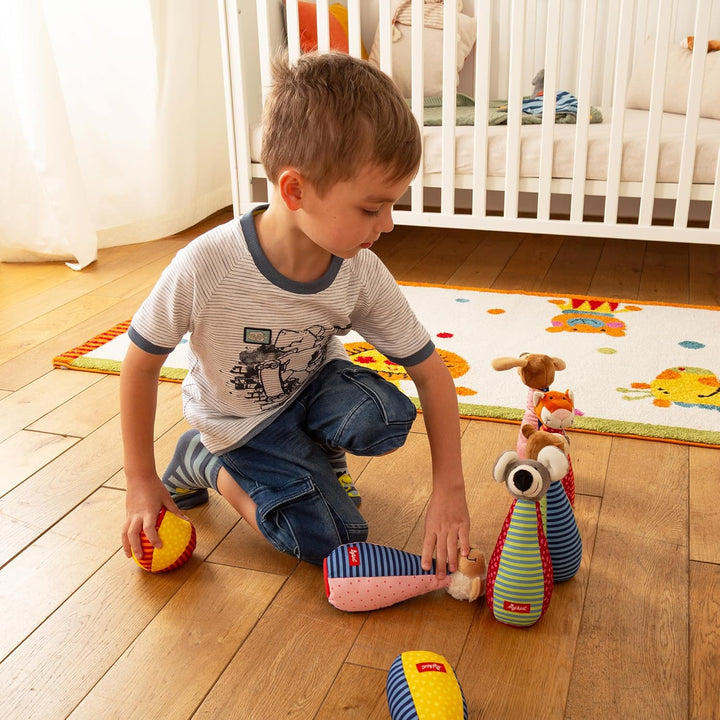 SIGIKID 49520 Kegelspiel Soft PlayQ Mädchen und Jungen Babyspielzeug empfohlen ab 3 Monaten mehrfarb