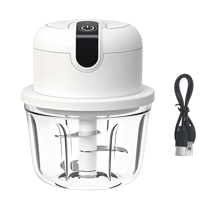 350 ml Elektrischer Küchenzerkleinerer,Knoblauch Zerkleinerer, USB-Aufladung, Gemüsezerkleinerer, El
