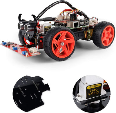 SunFounder Raspberry Pi Car DIY Robot Kit for Adults Picar-S,Visual Programming with Ultrasonic Sens