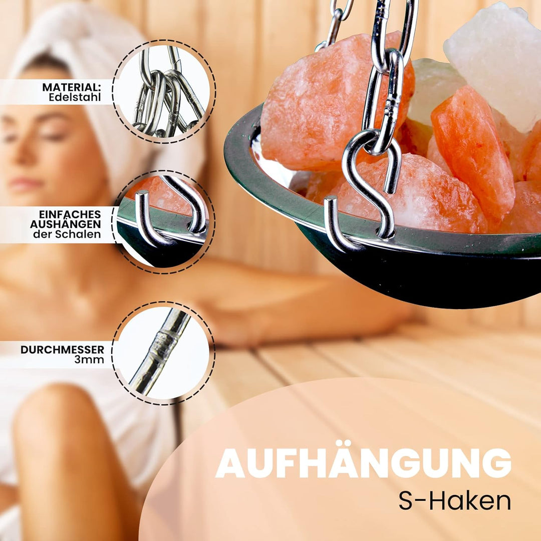 Sauna Hängeschale/Verdampferschale aus Edelstahl für Sauna/Infrarotkabine/Sanarium - Aufguss 20cm (I