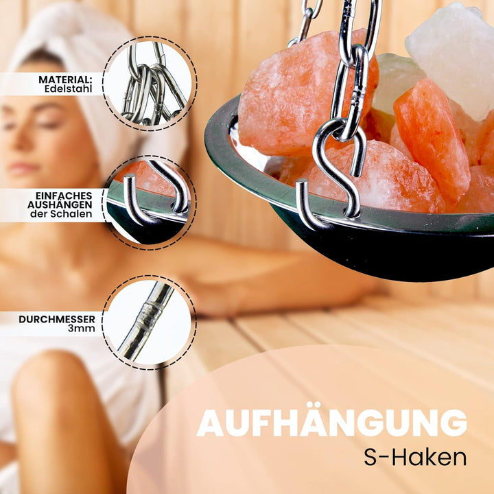 Sauna Hängeschale/Verdampferschale aus Edelstahl für Sauna/Infrarotkabine/Sanarium - Aufguss 20cm (K