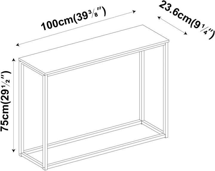URBNLIVING Konsolentisch aus Holz, mit Metallbeinen, Grau, Grau