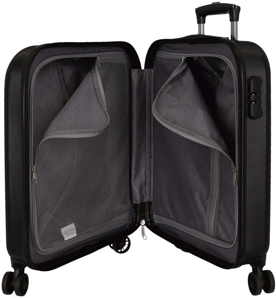 Movom Riga Kabinenkoffer Schwarz 40x55x20 cms Hartschalen ABS Kombinationsschloss 37L 2,8Kgs 4 Doppe