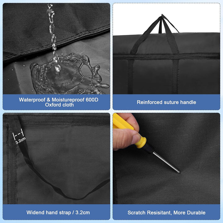 2Stück 180L Aufbewahrungstasche, Grosse Umzugstaschen, 600D Oxford Auflagentasche, XXL Reisetasche,