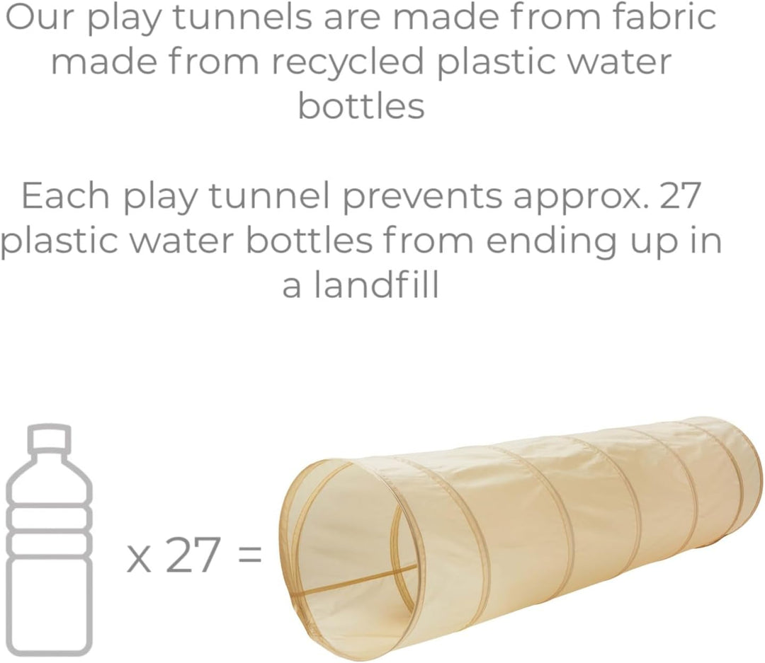 3 Sprouts - Krabbeltunnel für Kinder ab 1 Jahr – Spieltunnel Indoor &amp; Outdoor - Terrazzo Beige, Terr