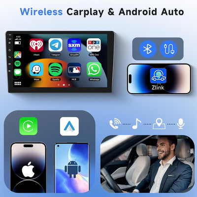 Podofo Android Autoradio für Peugeot 308 408 2010-2013, 9" Touchscreen Carplay Android Auto WiFi Blu