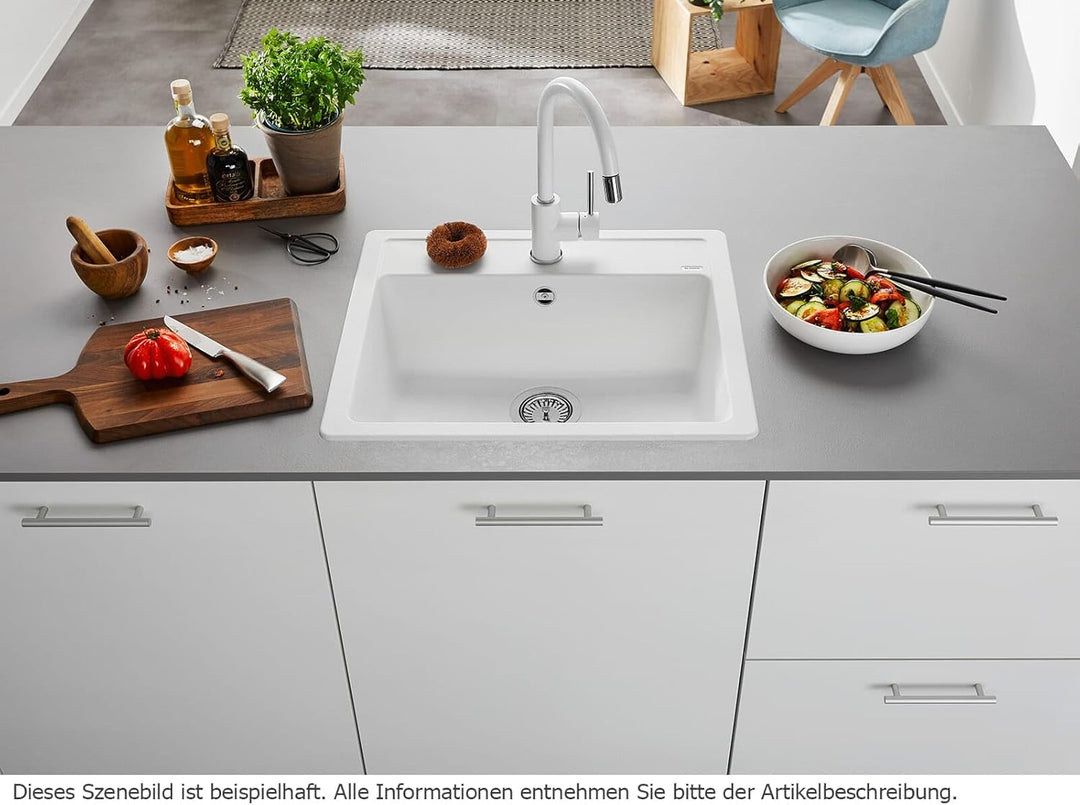 BLANCO LEGRA 6 | SILGRANIT schwarz | Einbauart: Einbau von Oben | ohne Ablauffernbedienung | 60er Un