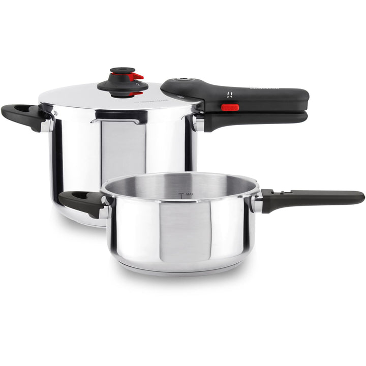 Magefesa EasyClick – Schnellkochtopf 4 + 6 Liter, Edelstahl 18/10, Einfaches Öffnungssystem, Für all