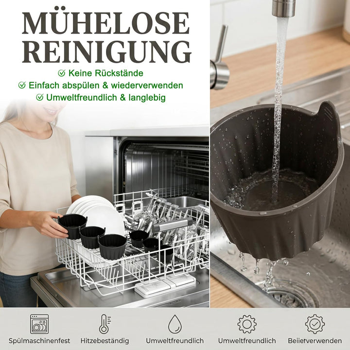 Heissluftfritteusen Silikonform Eierform, Ninja Heissluftfritteuse Zubehör Muffin Form, Airfryer Zub