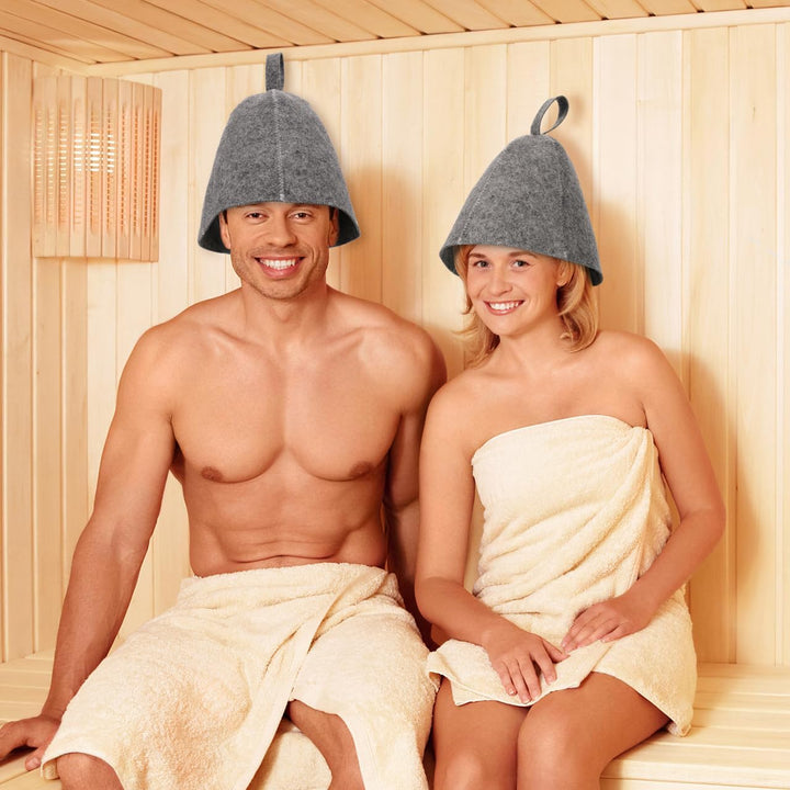 FOMIYES Original Woll-Saunahut für Damen und Herren 2er Pack 100% Naturfilz