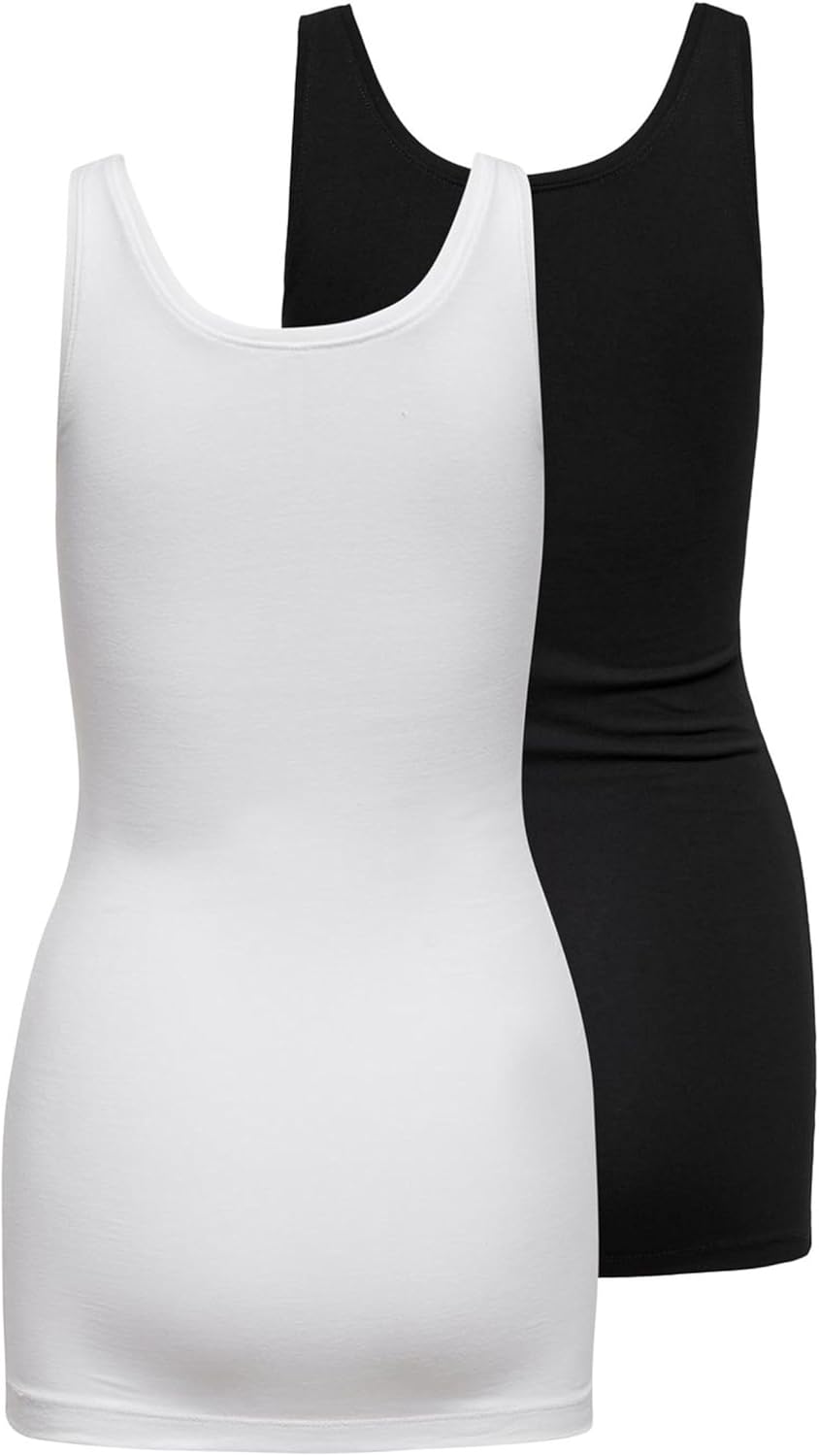 ONLY Damen Top (2er Pack) XL Mehrfarbig (Black Pack:black And White), XL Mehrfarbig (Black Pack:blac