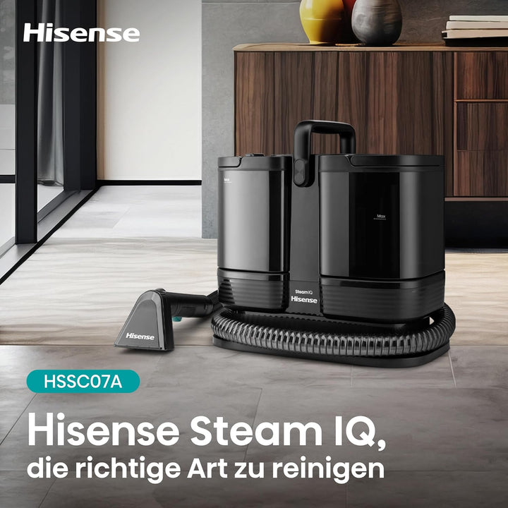 Hisense HSSC007A Dampfreiniger/ 1,8 L Wassertank/ 1500 W/ 2 in 1 Flecken- und Dampfreiniger/ 4 Reini
