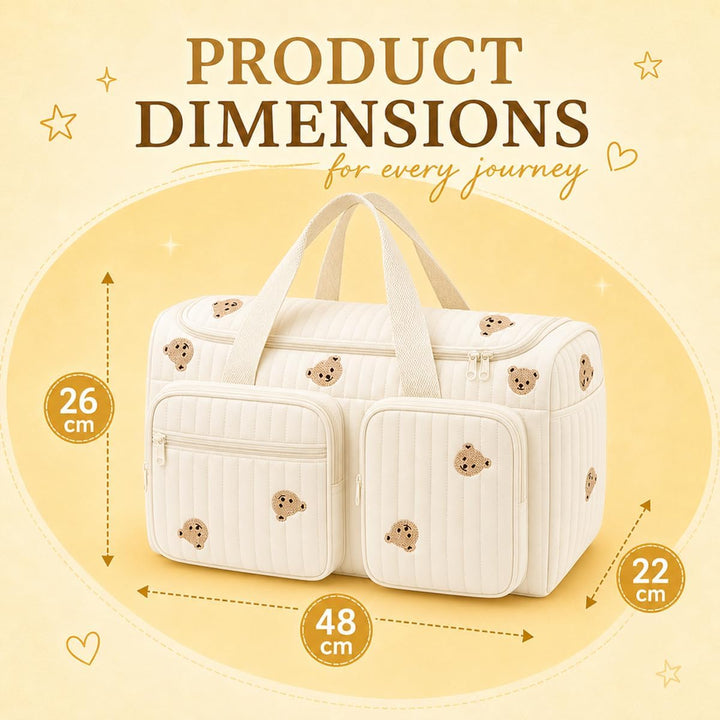 BADCRIS Baby Wickeltasche Grosse Kliniktasche 48×26×22cm Reisewindeltasche | Wickelrucksack Baumwoll