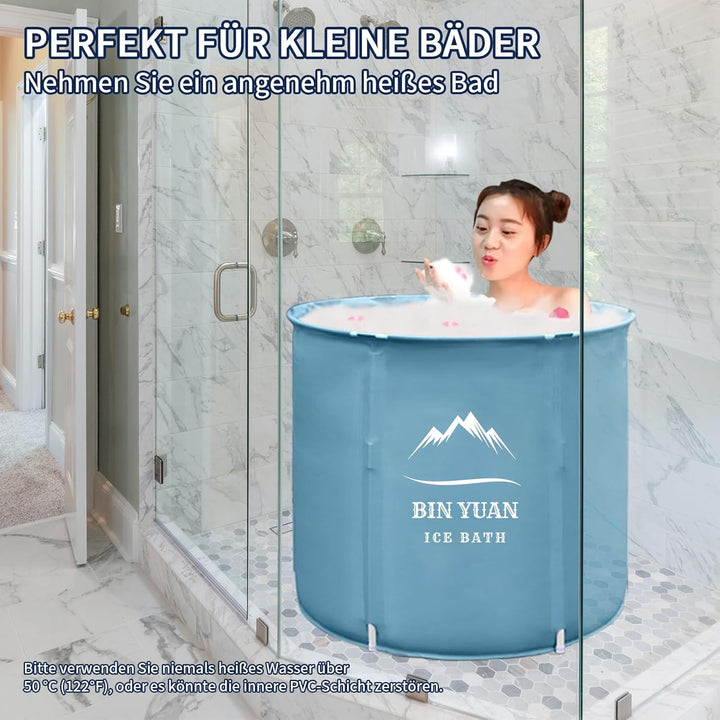 Foldable Bathtub Adult Portable Bathtub 70 x 68 cm for Adults Round Foldable Plastic Bathtub for Spa