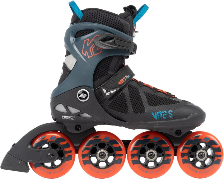 K2 Skates Unisex Inline Skates VO2 S 90, black - blue - orange, 30G0245 EU: 42 (UK: 8 / US: 9) black