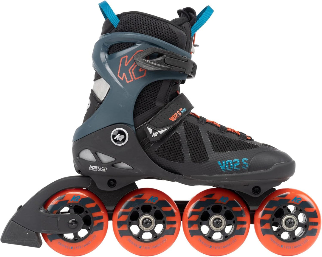 K2 Skates Unisex Inline Skates VO2 S 90, black - blue - orange, 30G0245 EU: 39 (UK: 5.5 / US: 6.5) b