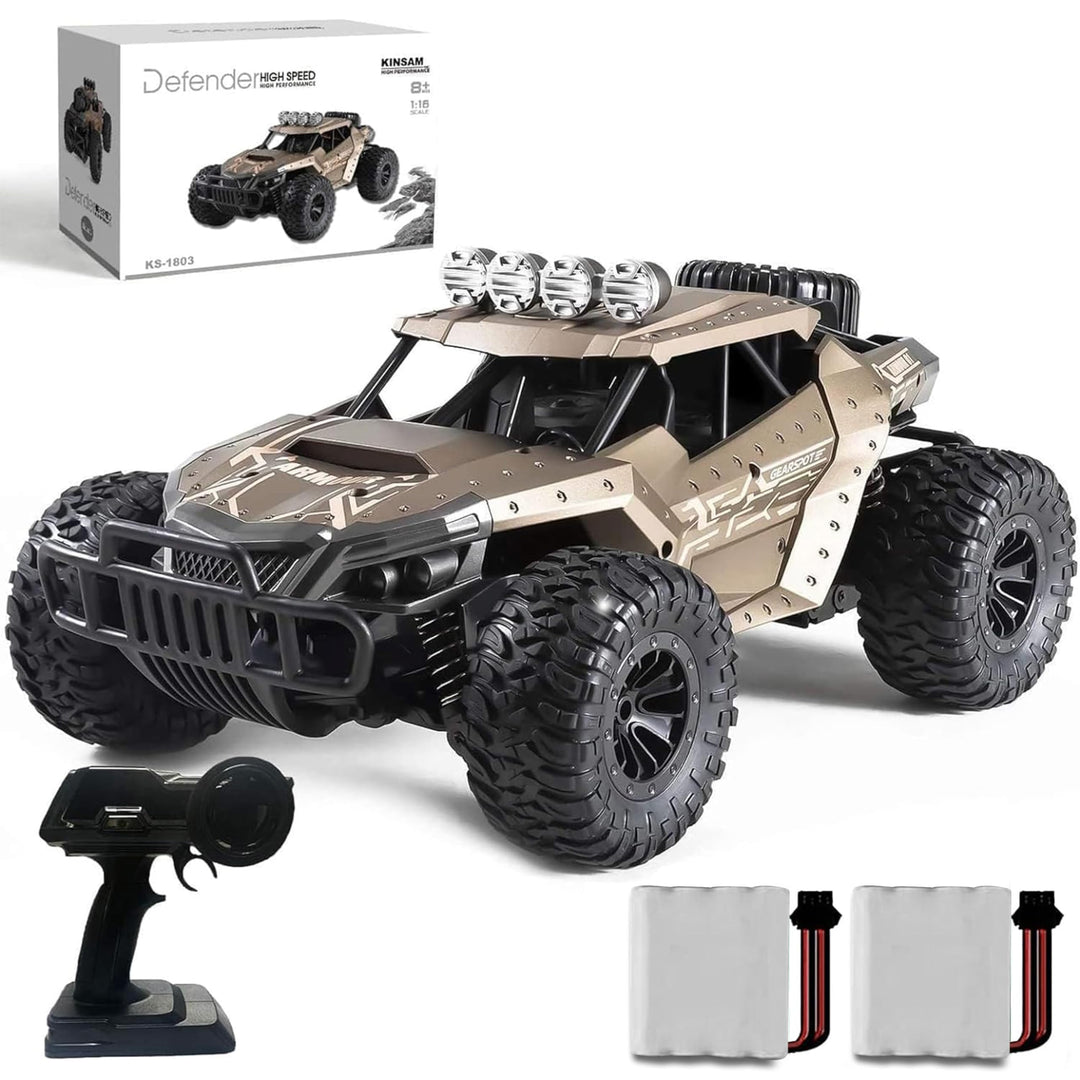 KINSAM Ferngesteuertes Auto für Draussen,1/16 Rc Auto Offroad ab 8 Jahre,Volles Proportional 25 KM/H
