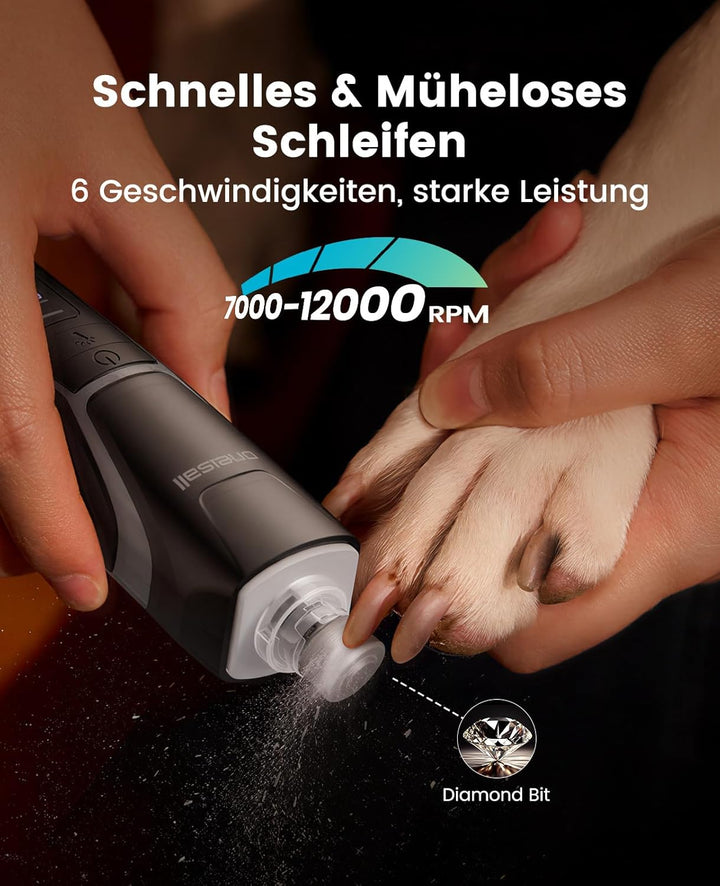 oneisall Hunde Krallenschneider mit 360° LED-Licht, Krallenschleifer für Hunde gross und klein 6 Ges