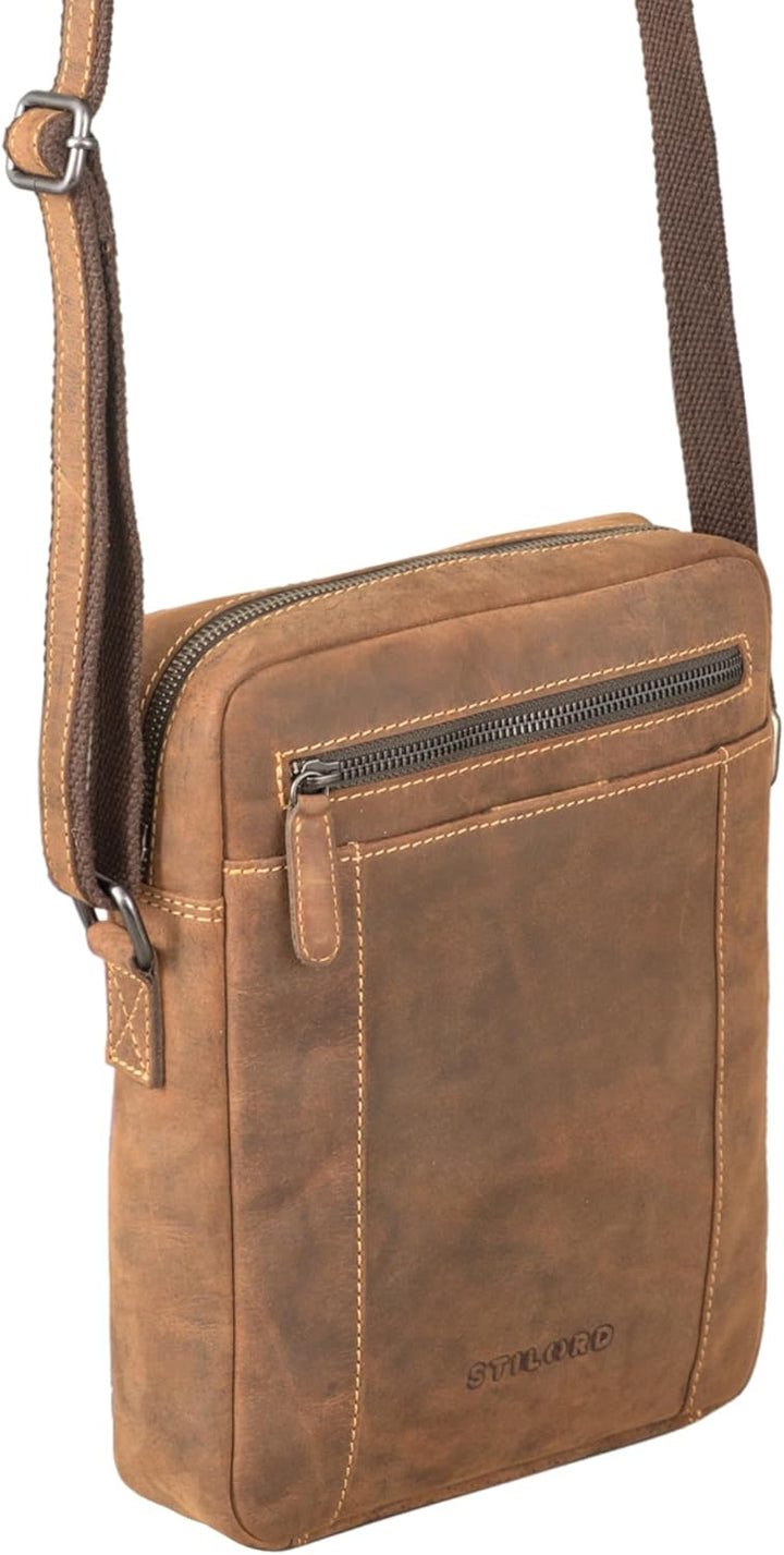 STILORD 'Fox' Herrentasche Leder Vintage Messenger Bag Männer Handtasche klein für 10,1 bis 10,5 Zol