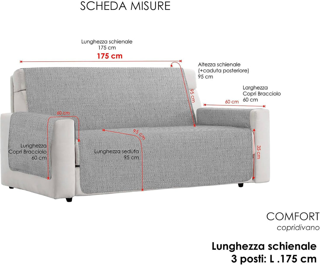 Komfort-Antigleiten-Sofa-Decke,3 Plätze, grau 3 Plätze Grau, 3 Plätze Grau