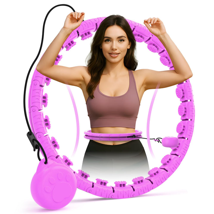 JLoibao Smart Hula Hoop Reifen Erwachsene Zum Abnehmen, 24-Stufiger Infinity Hula-Hoop (77-132cm) Mi