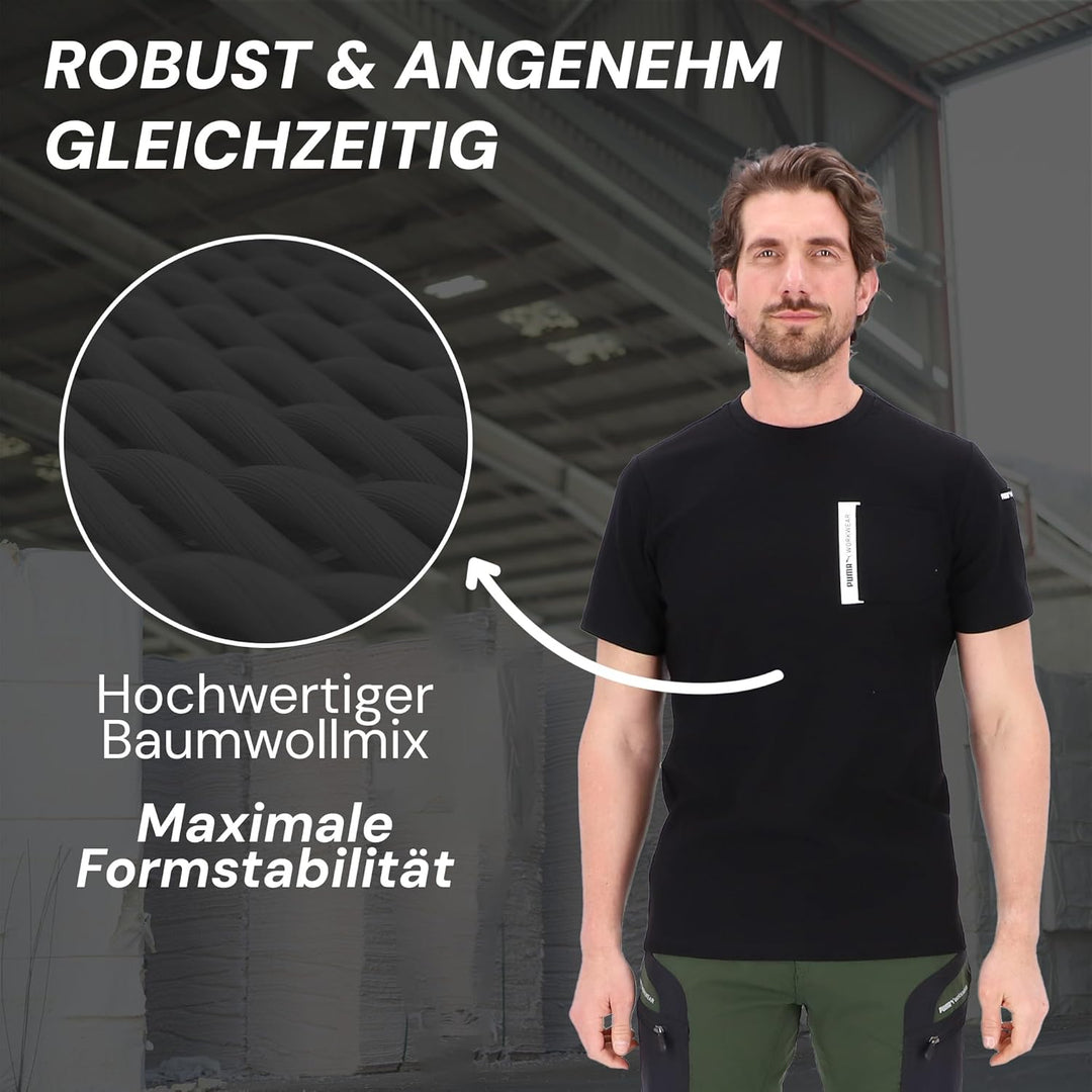 PUMA Workwear Advanced Kollektion - T-Shirts für Herren - Brusttasche und Utility Fach an der Schult