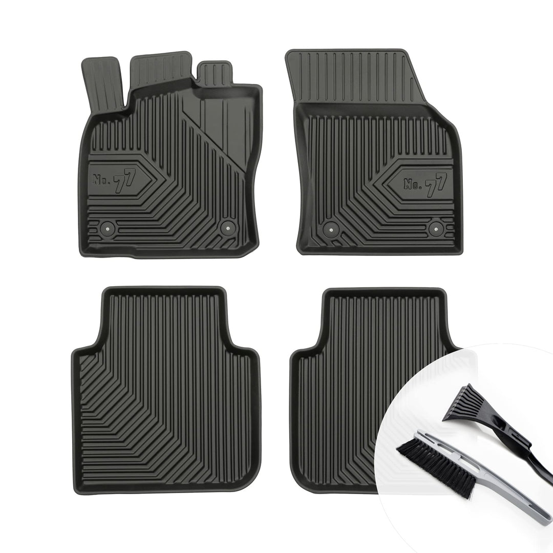 Gummimatten Auto Fussmatten mit Rand Gummi Automatten 4-teilig Set - passend für Seat Tarraco Skoda