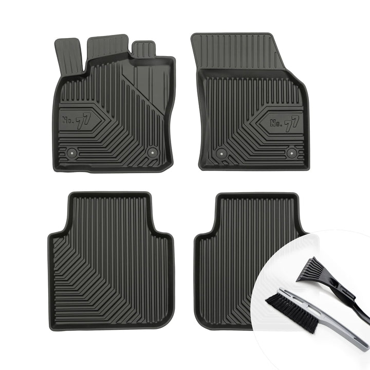 Gummimatten Auto Fussmatten mit Rand Gummi Automatten 4-teilig Set - passend für Seat Tarraco Skoda