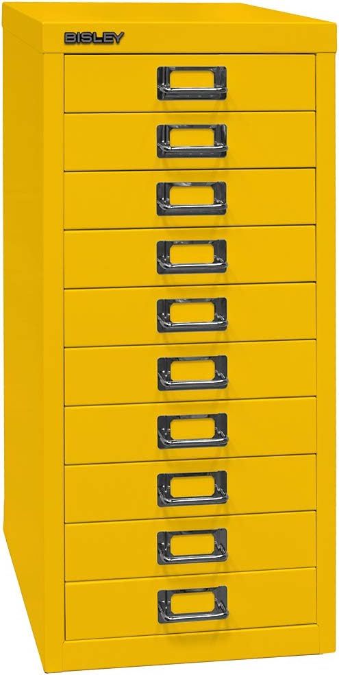 BISLEY MultiDrawer, 29er Serie, DIN A4, 10 Schubladen, Metall, 355 Silber, 38 x 27.9 x 59 cm