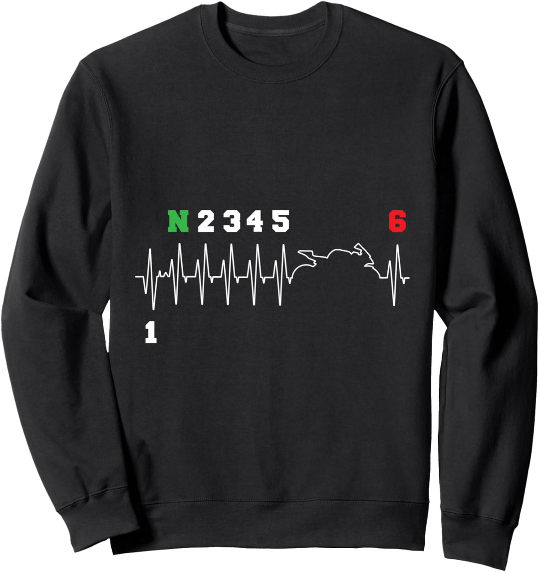 Motorrad Biker Schaltung Herzschlag Motorradfahrer Geschenk Sweatshirt