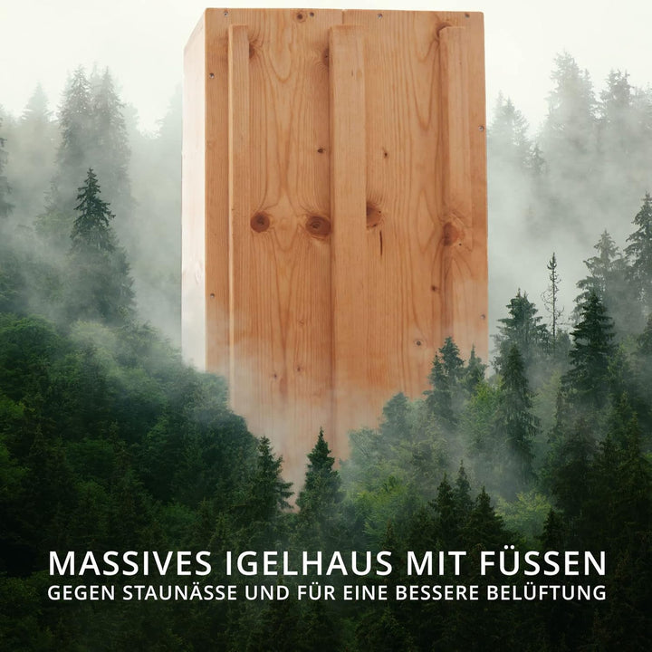 XXXL Igelhaus Neu 2 mal Lasiert (IG5) Igelhütte - Igelhaus mit Labyrintheingang und Rattenklappe - m